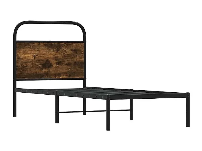 Estructura cama sin colchón 75×190 cm madera roble ahumado