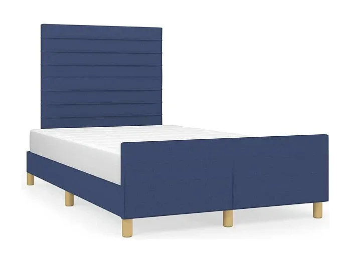 Estructura de cama con cabecero tela azul 120×190 cm