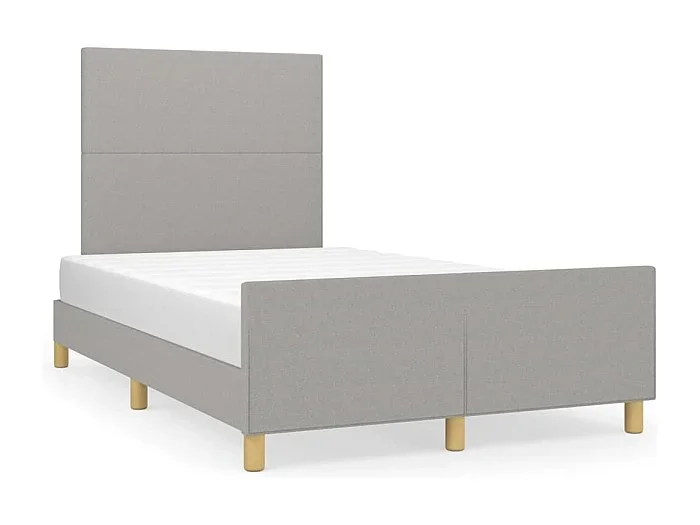 Estructura de cama con cabecero tela gris claro 120×190 cm