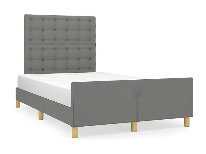 Estructura de cama con cabecero tela gris oscuro 120×190 cm