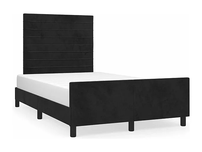 Estructura de cama con cabecero terciopelo negro 120×190 cm