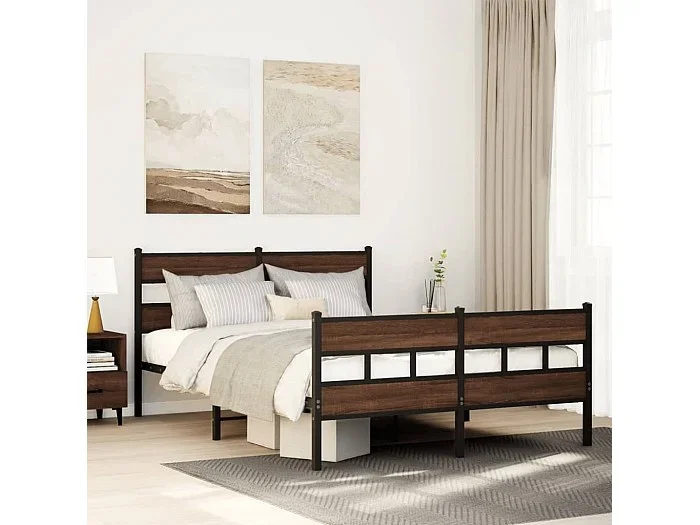 Estructura de cama con cabecero y pie sin colchón 137x190cm