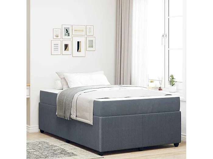 Estructura de cama con colchón Gris oscuro 120 x 190 cm