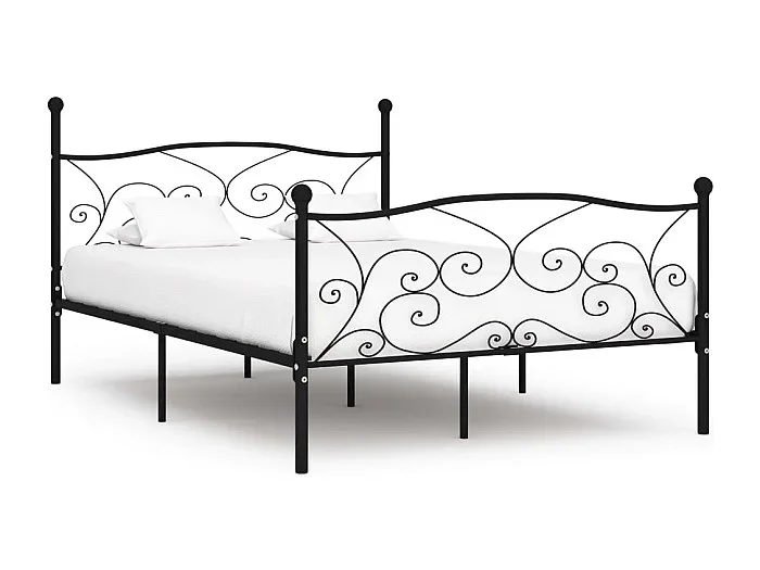 Estructura de cama con somier metal negro 140×200 cm