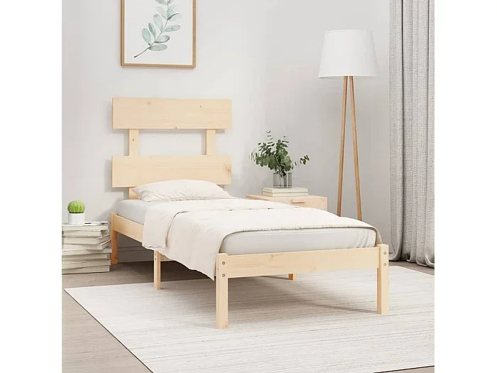 Estructura de cama de madera maciza 75×190 cm