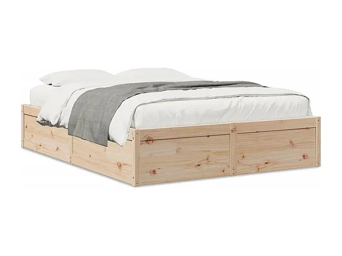 Estructura de cama de madera maciza de pino 140×190 cm
