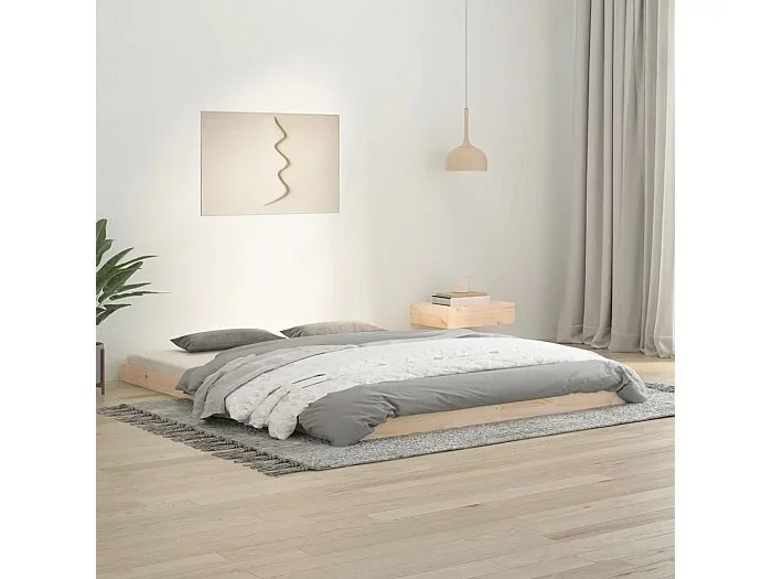 Estructura de cama de madera maciza de pino 160×200 cm