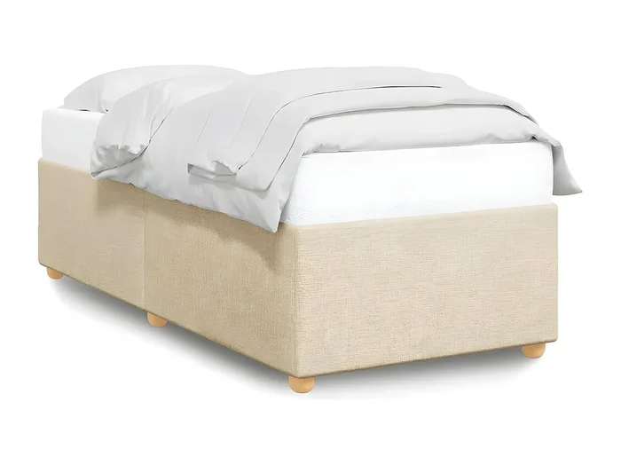 Estructura de cama de tela color crema 90×200 cm