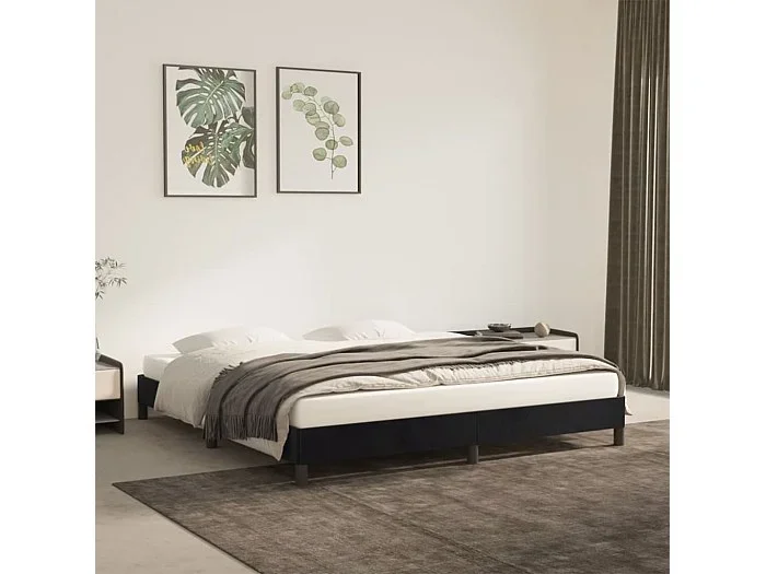 Estructura de cama de terciopelo gris claro 180×200 cm