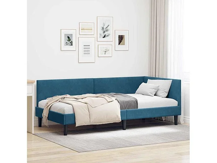 Estructura de cama en esquina Otro Manual Azul 90 x 200 cm