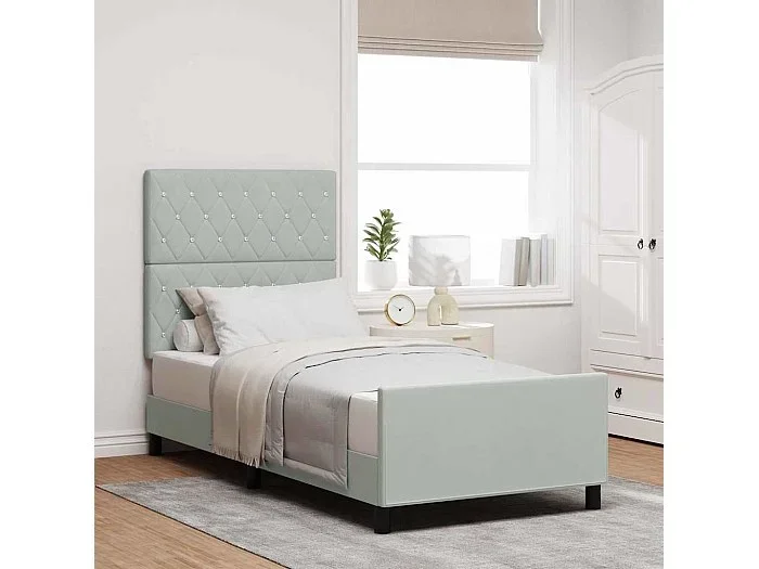 Estructura de cama Gris claro 100 x 200 cm Terciopelo