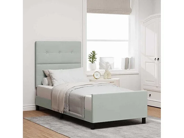 Estructura de cama Gris claro 100 x 200 cm Terciopelo