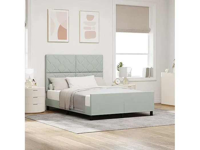 Estructura de cama Gris claro 140 x 190 cm Terciopelo