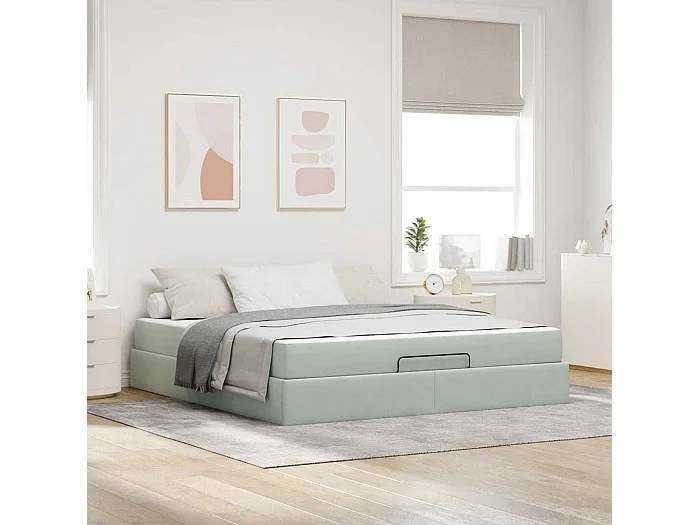 Estructura de cama Gris claro 180 x 200 cm Terciopelo