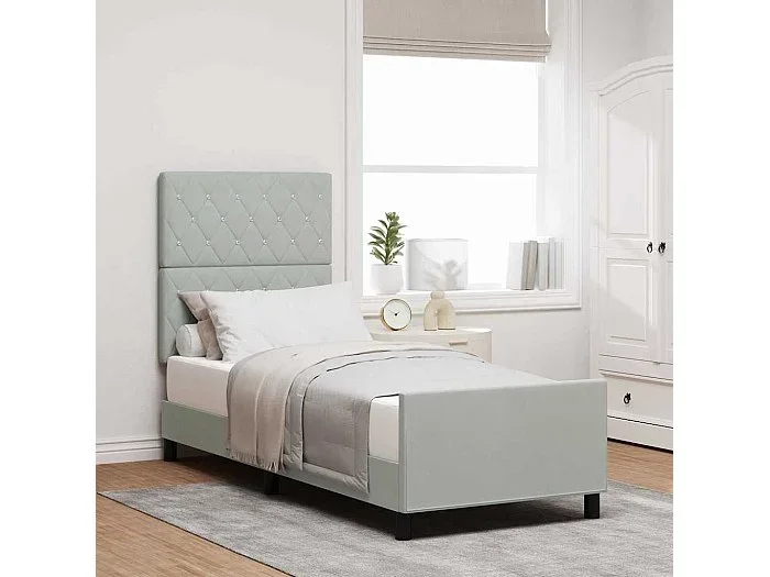 Estructura de cama Gris claro 80 x 200 cm Terciopelo