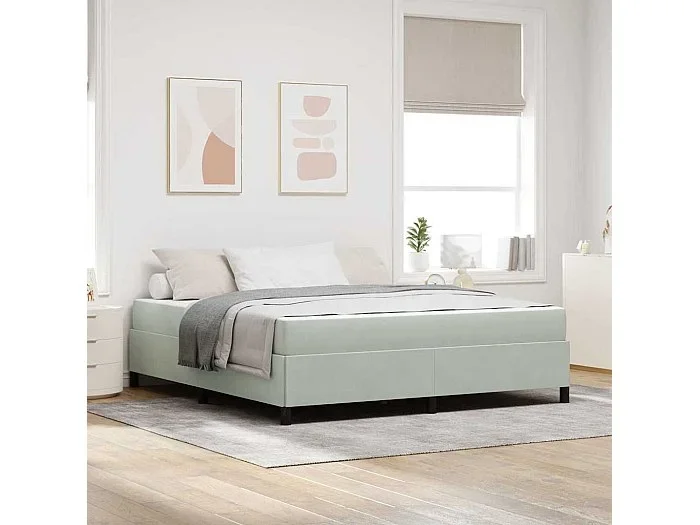 Estructura de cama Gris claro, Gris y Blanco 180 x 200 cm