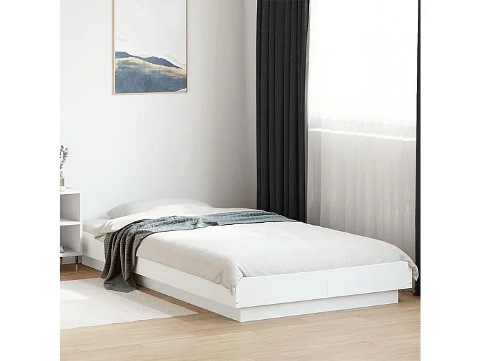 Estructura de cama madera de ingeniería blanca 75×190 cm