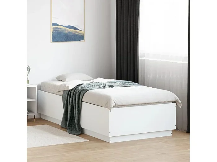 Estructura de cama madera de ingeniería blanca 90×200 cm