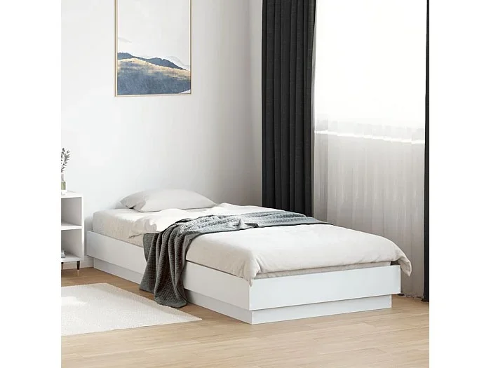 Estructura de cama madera de ingeniería blanca 90×200 cm