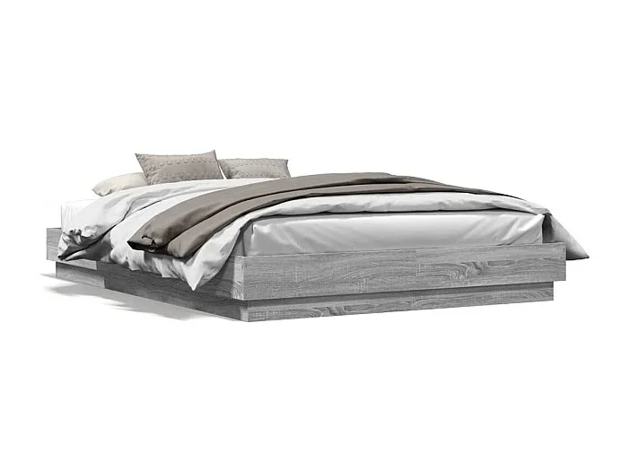 Estructura de cama madera de ingeniería gris Sonoma 120×200 cm