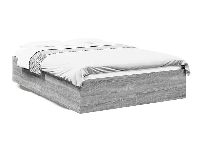 Estructura de cama madera de ingeniería gris Sonoma 120×200 cm