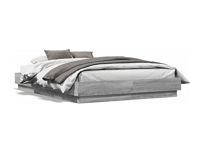 Estructura de cama madera de ingeniería gris Sonoma 140×190 cm
