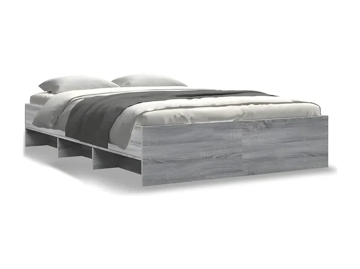 Estructura de cama madera de ingeniería gris Sonoma 140×200 cm