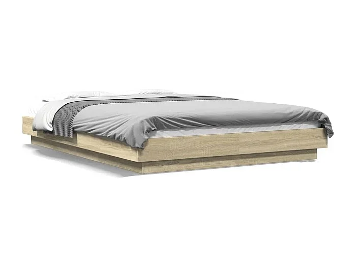 Estructura de cama madera de ingeniería roble Sonoma 135×190 cm