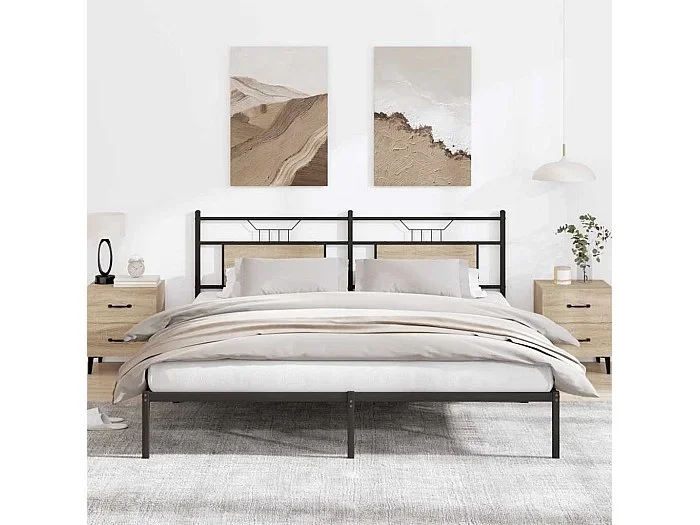 Estructura de cama madera de ingeniería roble Sonoma 160×200 cm