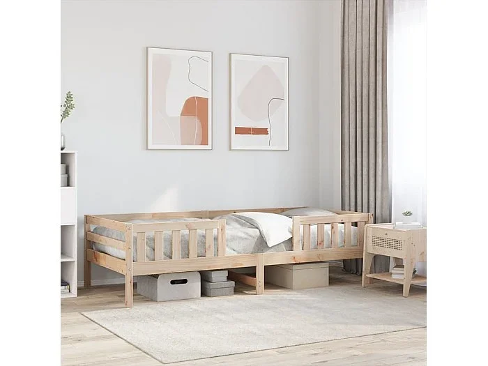 Estructura de cama madera maciza de pino 80×200 cm