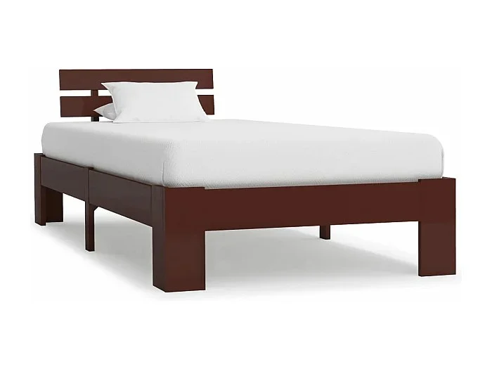 Estructura de cama madera maciza pino marrón oscuro 100×200 cm