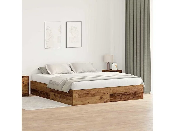 Estructura de cama Madera vieja 200 x 200 x 31.5 cm