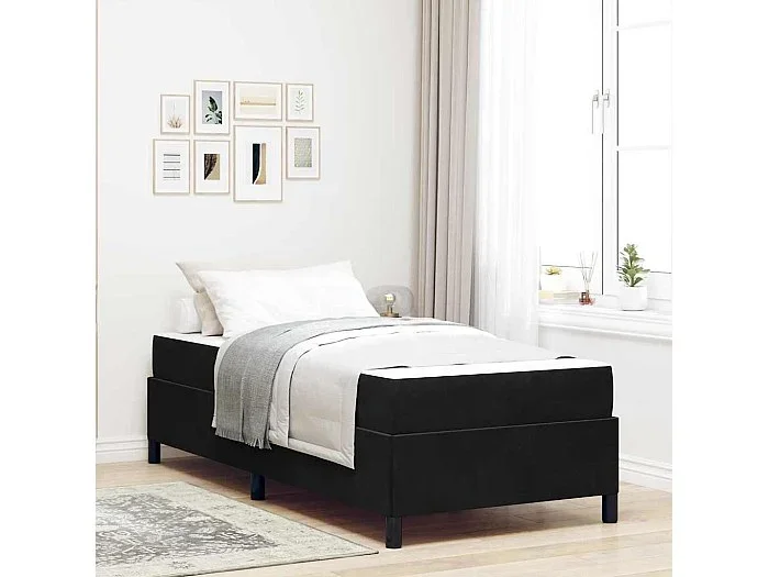 Estructura de cama Negro y Blanco y Negro 100 x 200 cm
