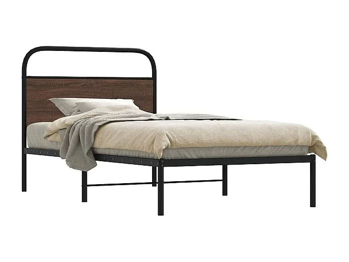 Estructura de cama sin colchón 107×203 cm madera marrón roble