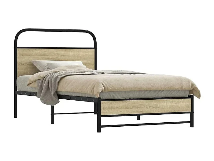 Estructura de cama sin colchón 107×203 cm madera roble Sonoma