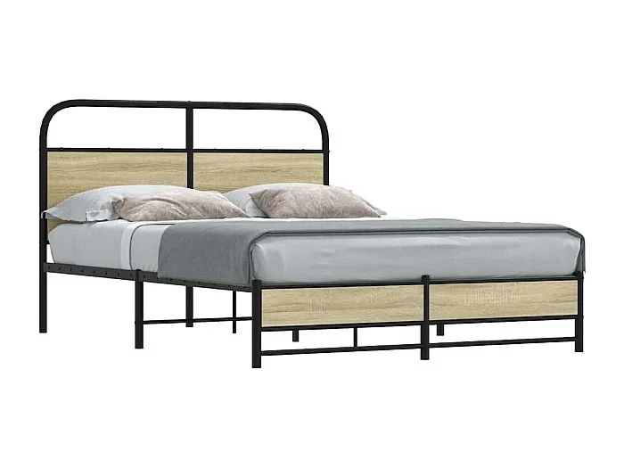 Estructura de cama sin colchón 120×190 cm madera roble Sonoma