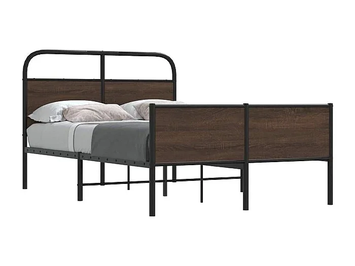 Estructura de cama sin colchón 120×200 cm madera marrón roble