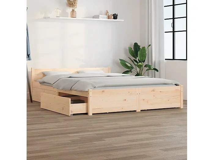 Estructura de cama sin colchón con cajones 120×200 cm