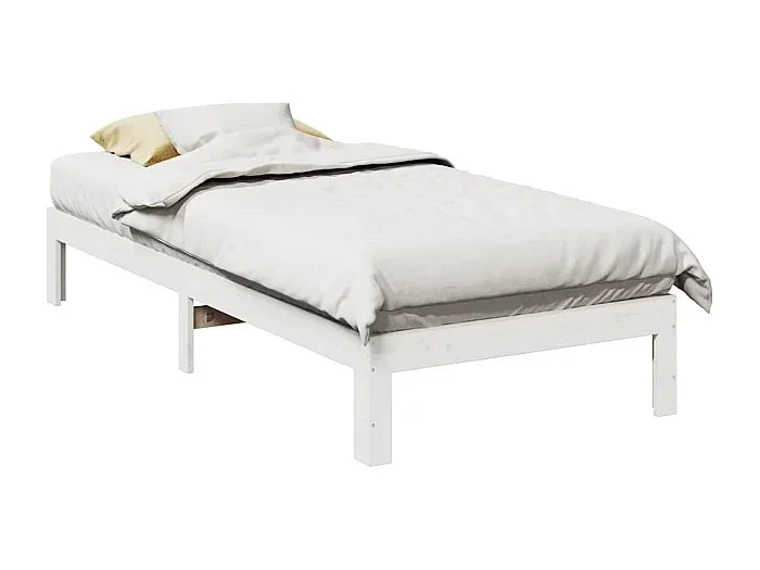 Estructura de cama sin colchón madera de pino blanca 90×200 cm