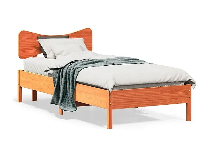 Estructura de cama sin colchón madera de pino marrón 90×200 cm