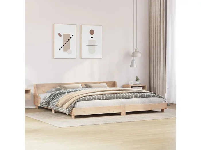Estructura de cama sin colchón madera maciza de pino 180×200 cm