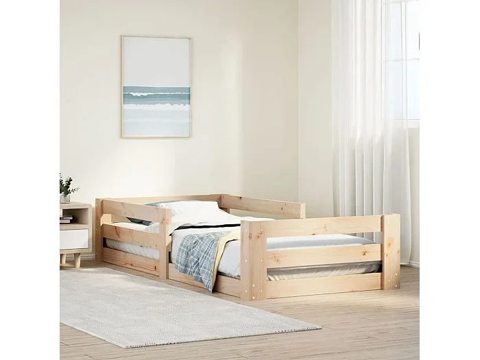Estructura de cama sin colchón madera maciza de pino 90×200 cm