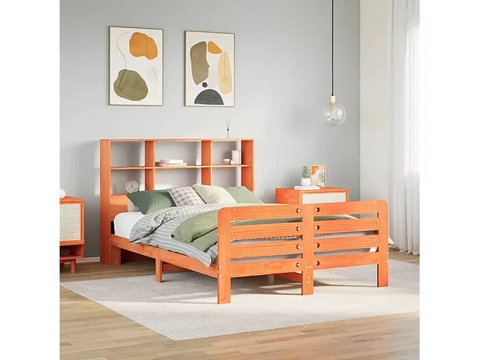 Estructura de cama sin colchón madera maciza marrón 120×190 cm