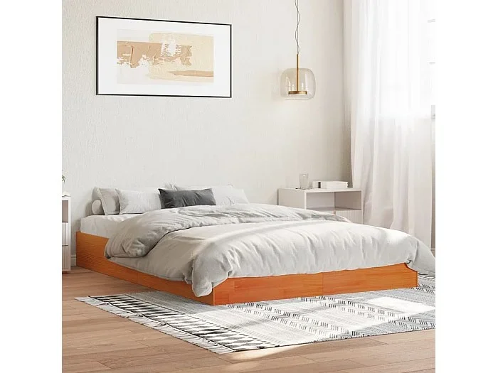 Estructura de cama sin colchón madera maciza marrón 120×190 cm