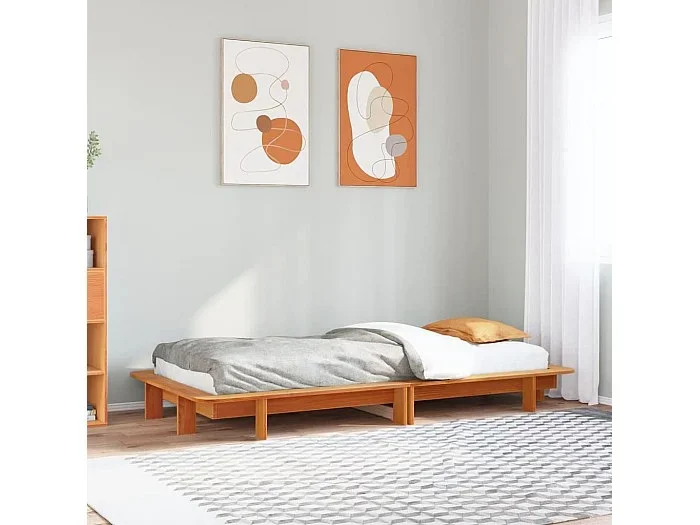 Estructura de cama sin colchón madera maciza marrón 75×190 cm