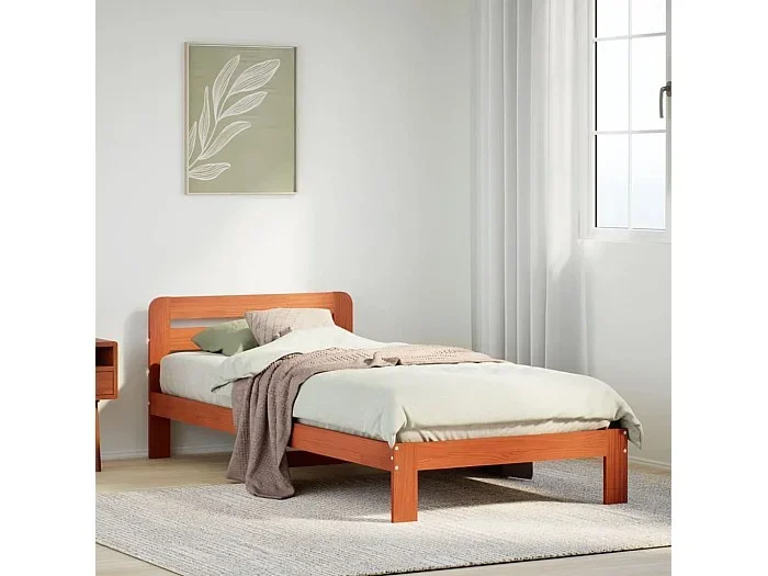 Estructura de cama sin colchón madera maciza marrón 75×190 cm