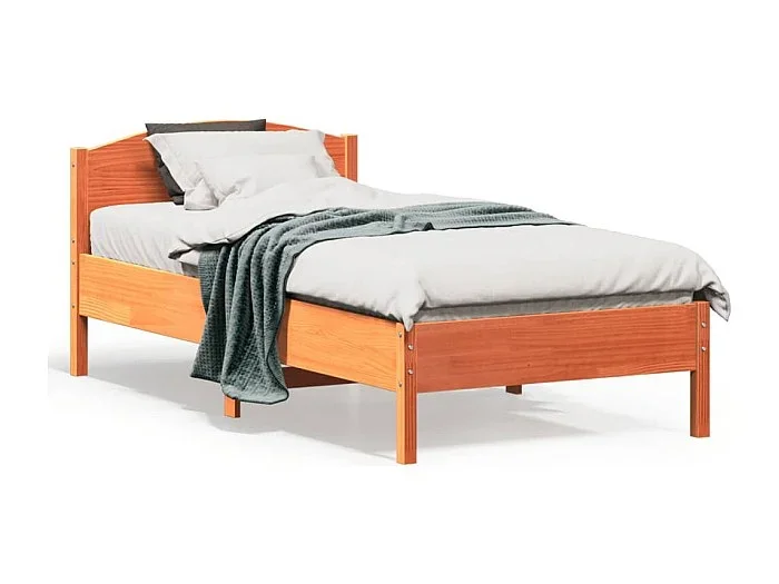 Estructura de cama sin colchón madera maciza marrón 90×190 cm