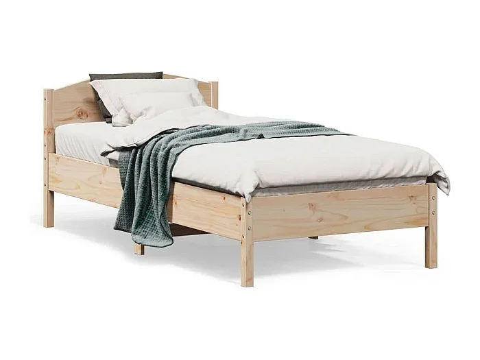 Estructura de cama sin colchón madera maciza pino 75×190 cm