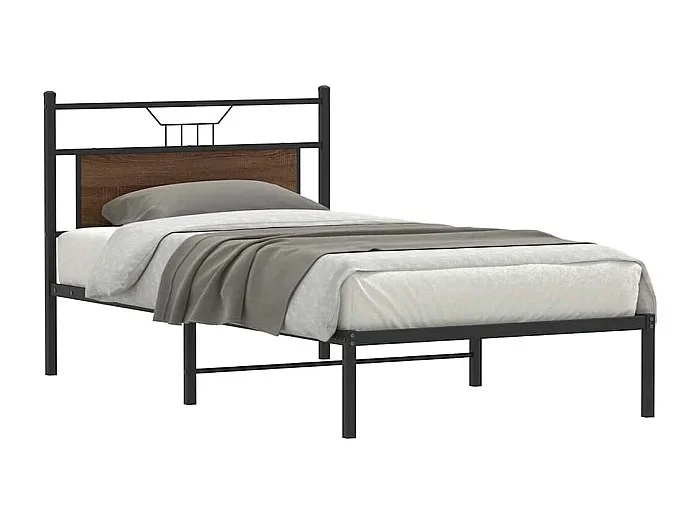 Estructura de cama sin colchón madera marrón roble 100×190 cm