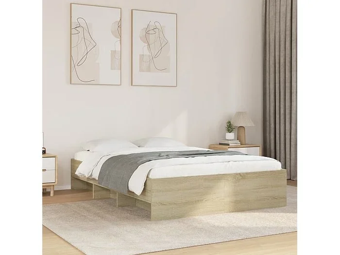 Estructura de cama sin colchón madera roble Sonoma 120×190 cm